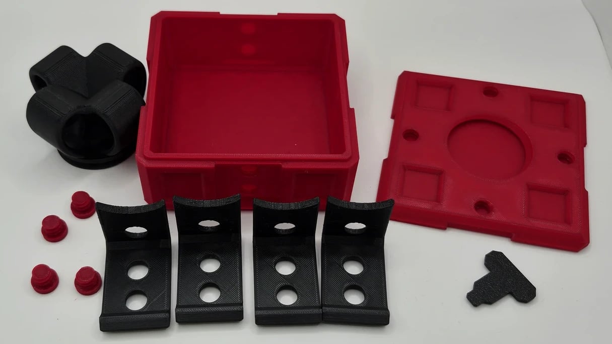 Małe czerwone pudełko na prezent z czarną kokardą – łamigłówka 3D - zdjęcie 4